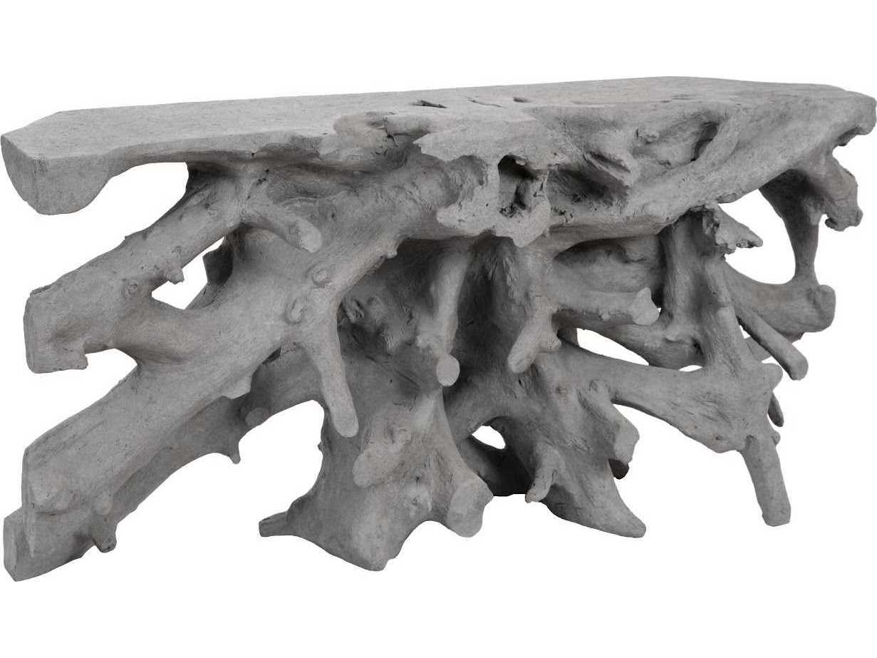 Phillips Collection Rectangular Resin Charcoal Stone Console Table