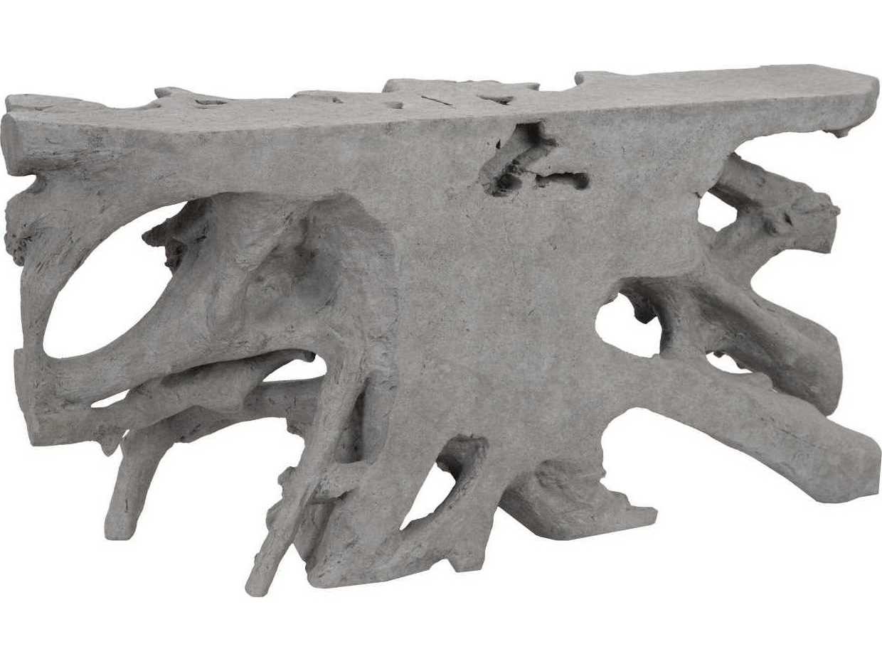 Phillips Collection Rectangular Resin Charcoal Stone Console Table