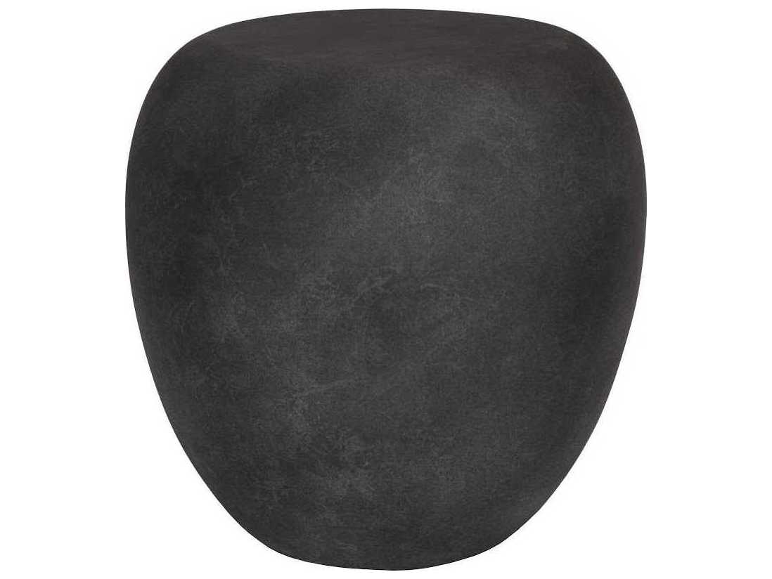 Phillips Collection River Round Resin Charcoal Stone Gray End Table
