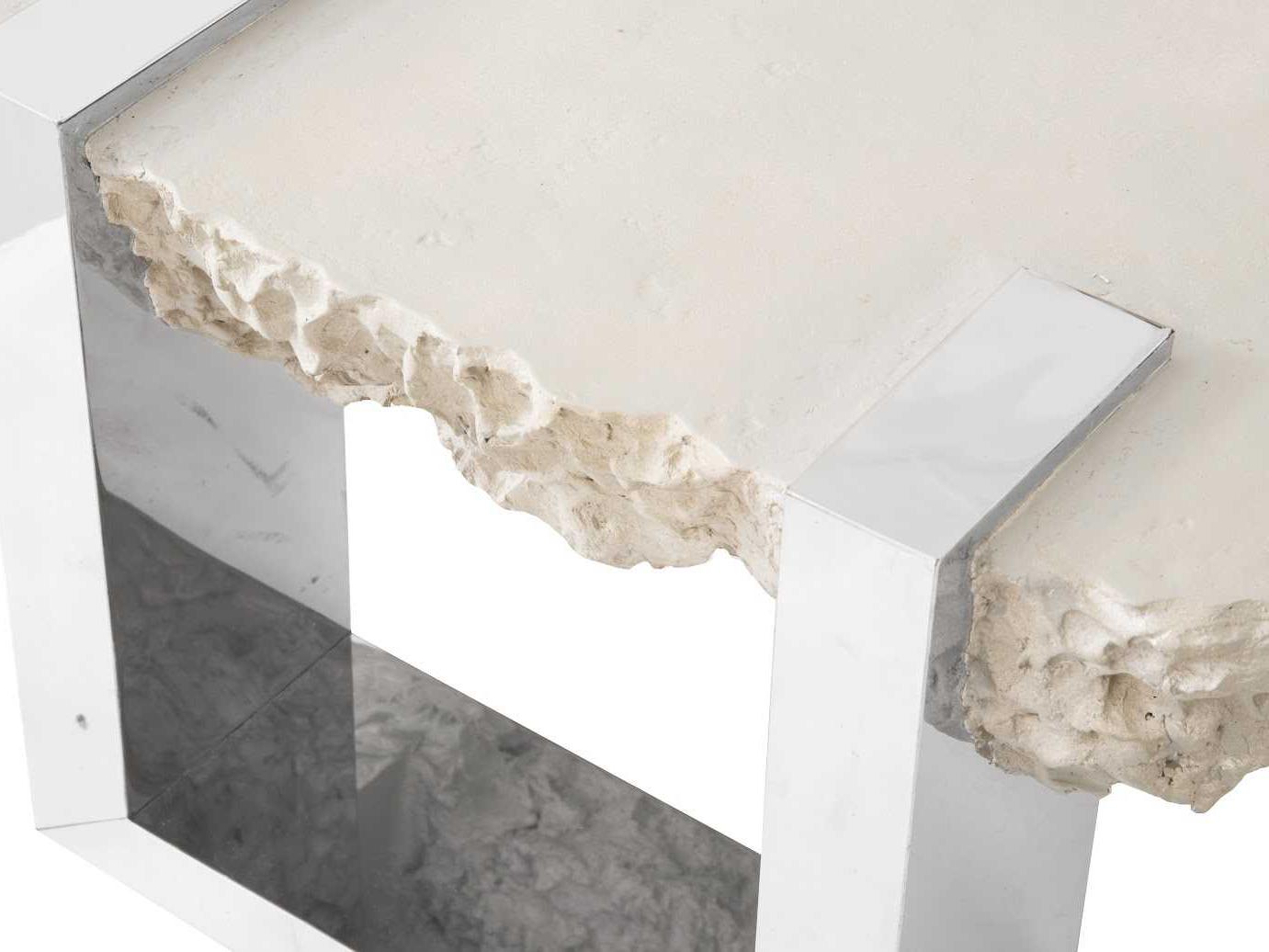 Phillips Collection Rectangular Resin Gray Stainless Steel Coffee Table