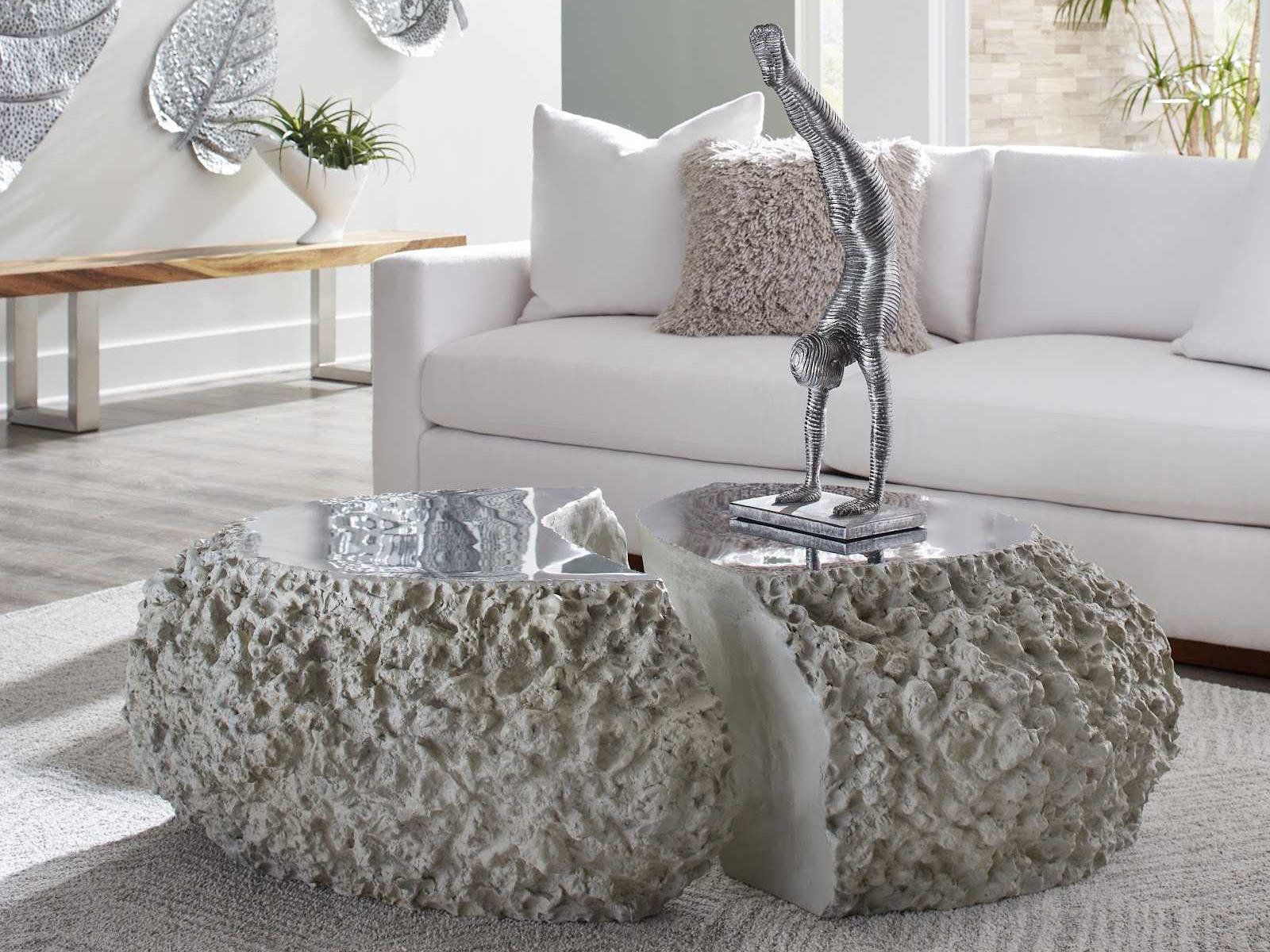 Phillips Collection Oval Resin Ash Coffee Table