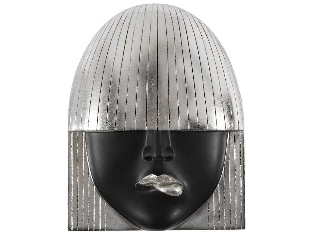 Phillips Collection Black and Silver Leaf Fashion Faces Wood Wall Art Set of 3