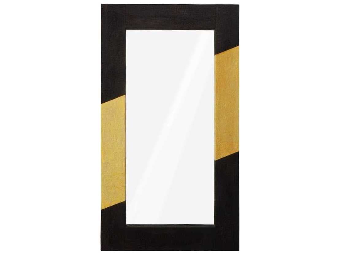 Phillips Collection Black And Gold Leaf Rectangle Floor Mirror