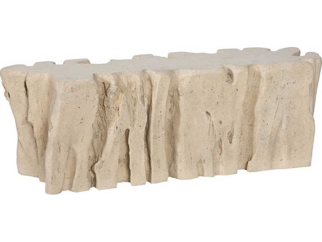 Phillips Collection Cast Naturals Root Roman Stone Off White Accent Bench