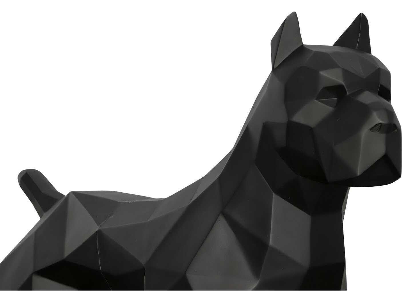 Phillips Collection Matte Lacquer Black Pitbull Facet Sculpture