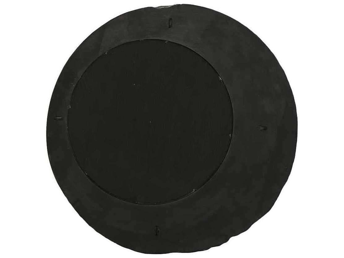 Phillips Collection Mercury Silver Leaf Black Round Wall Mirror