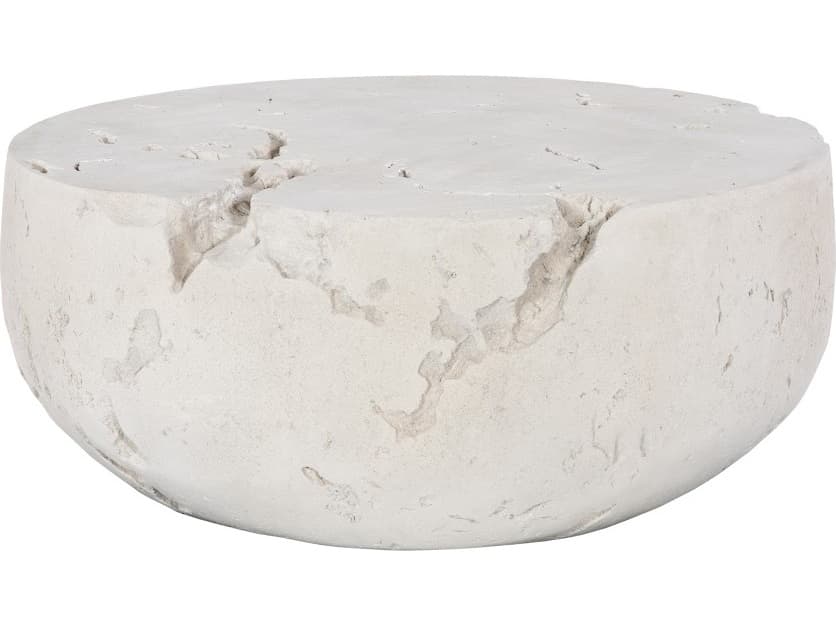 Phillips Collection Round Stone Off White Coffee Table