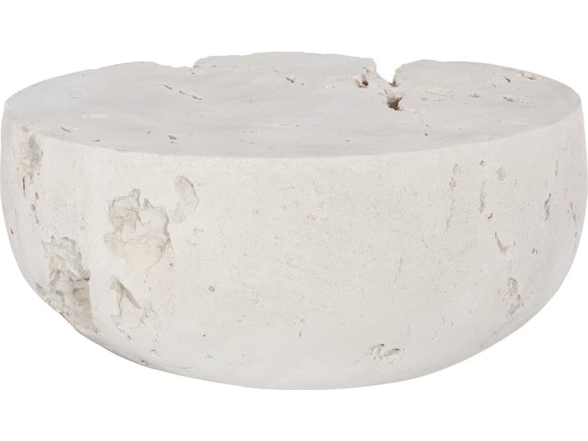 Phillips Collection Round Stone Off White Coffee Table