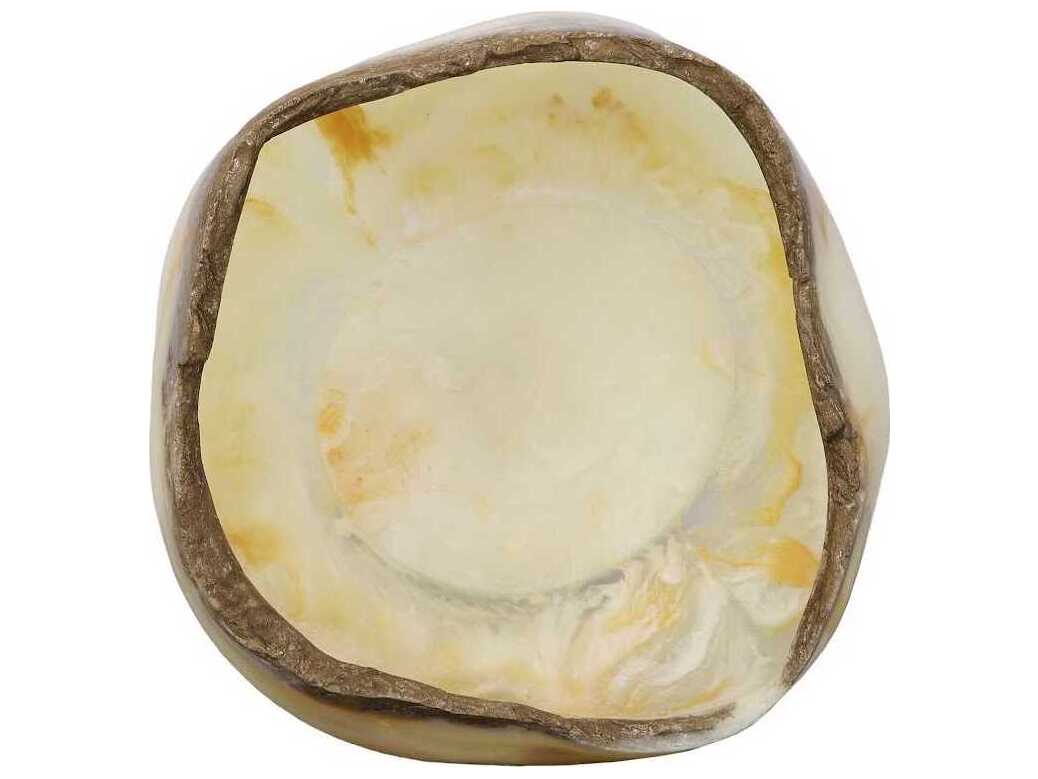 Phillips Collection White Brown Cast Onyx Bowl
