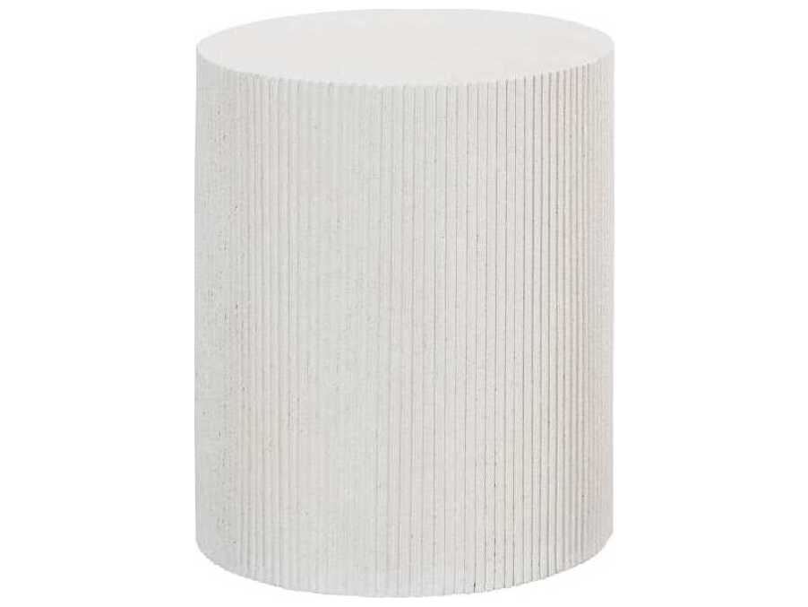 Phillips Collection Groovy Round Resin White Stone End Table