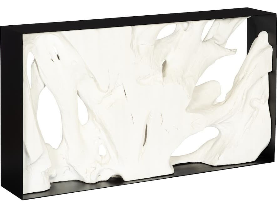 Phillips Collection Rectangular Metal Black White Faux Bleached Console Table