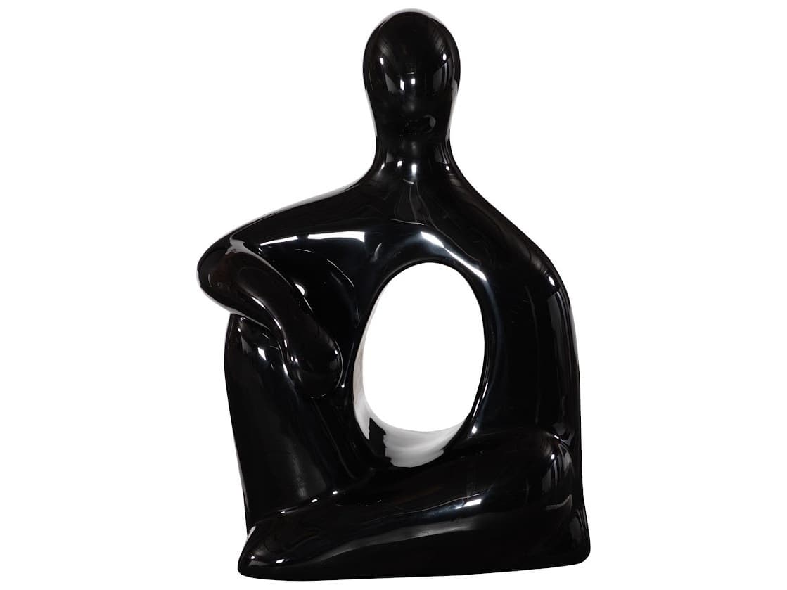 Phillips Collection Seated Sculpture in Gel Coat Black