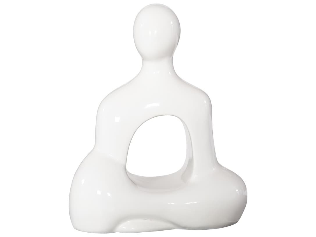 Phillips Collection Buddha Seated Sculpture in Gel Coat White