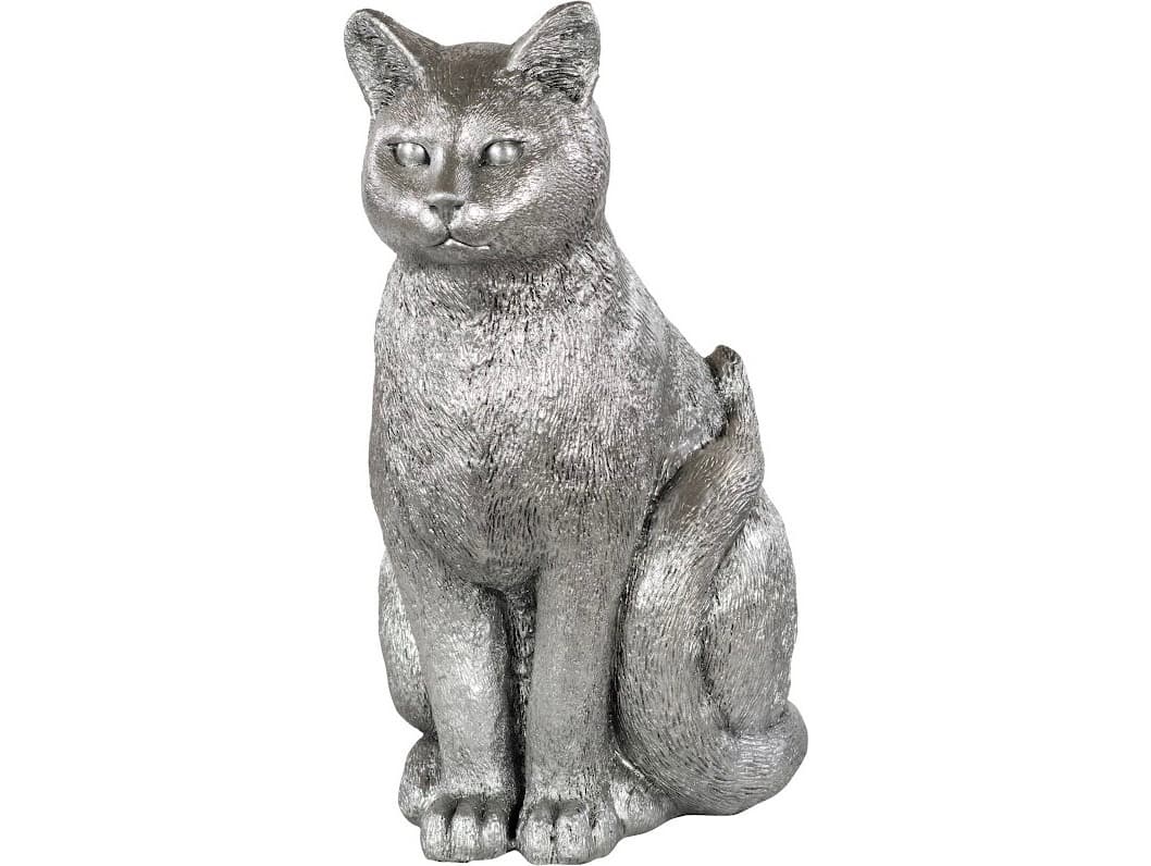 Phillips Collection Cat Sitting Silver Leaf Sculpture