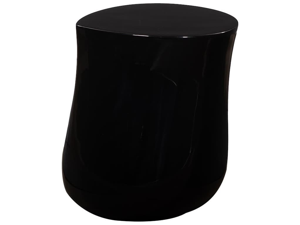 Phillips Collection Round Resin Black Gel Coat End Table