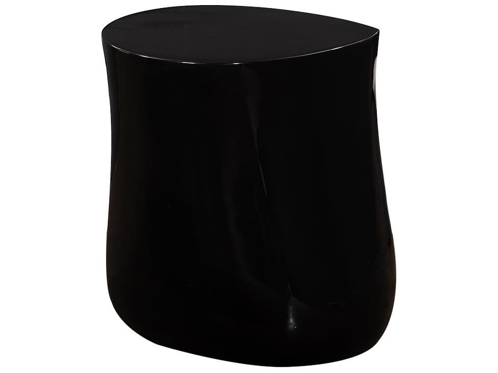 Phillips Collection Round Resin Black Gel Coat End Table