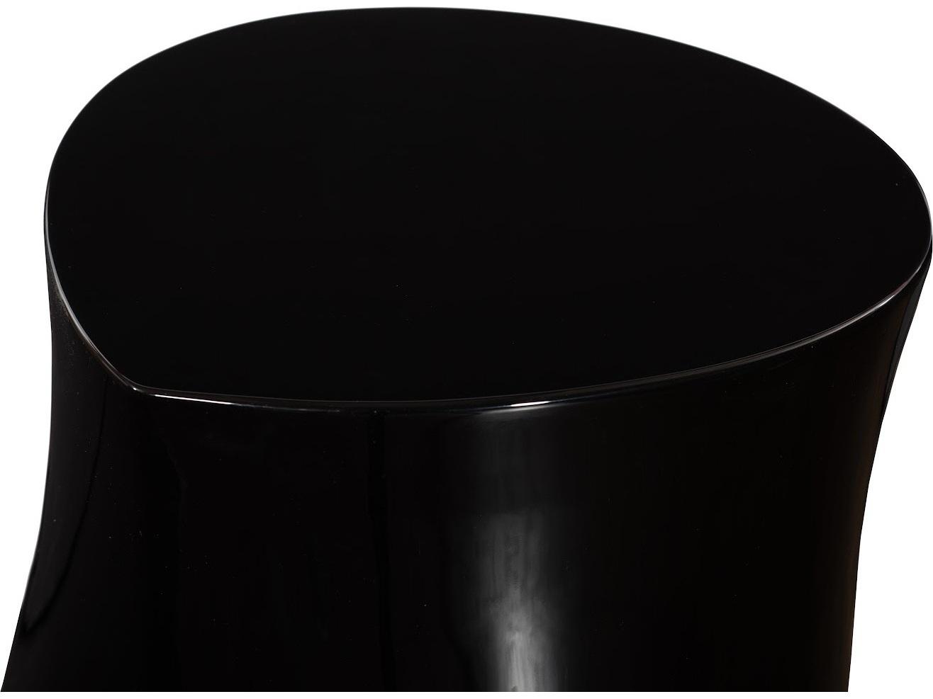 Phillips Collection Round Resin Black Gel Coat End Table