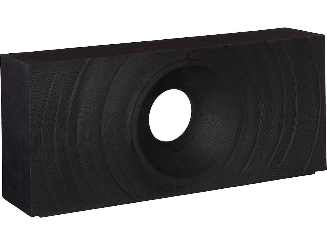 Phillips Collection Rectangular Black Resin Console Table