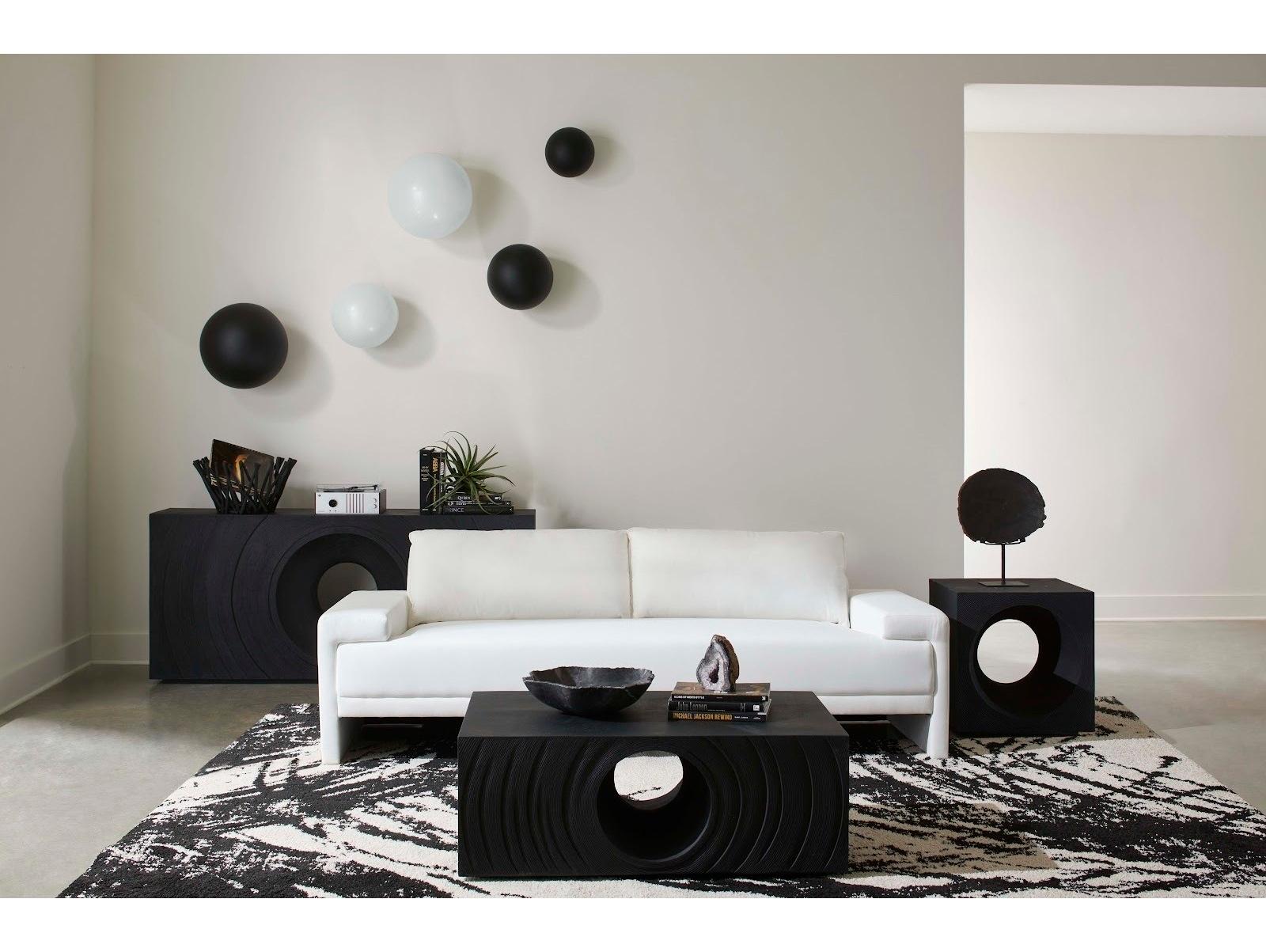 Phillips Collection Square Black Stone End Table