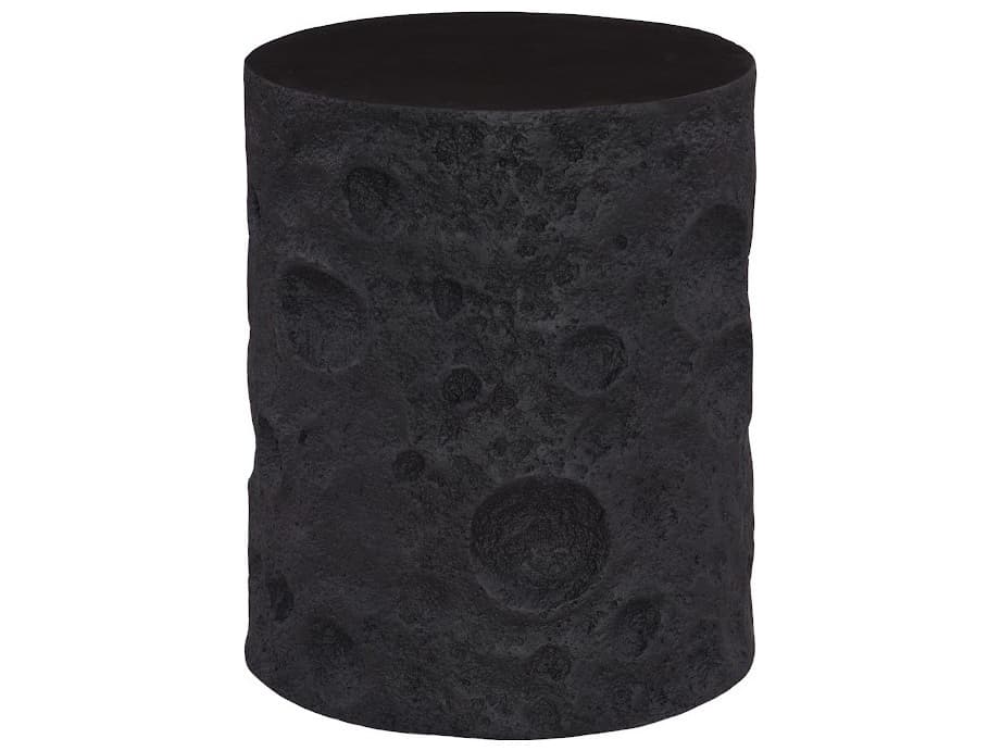 Phillips Collection Round Resin Black Stone End Table