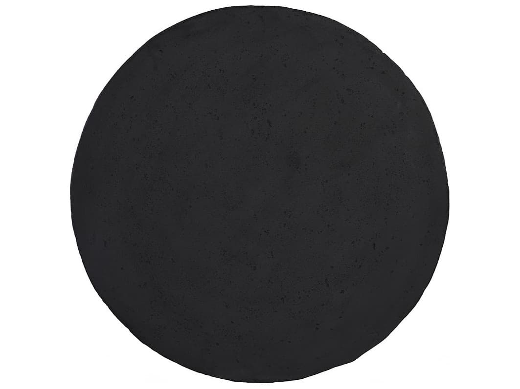 Phillips Collection Round Resin Black Stone End Table