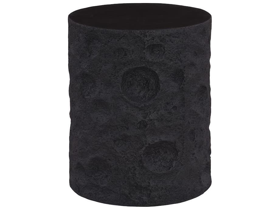 Phillips Collection Round Resin Black Stone End Table