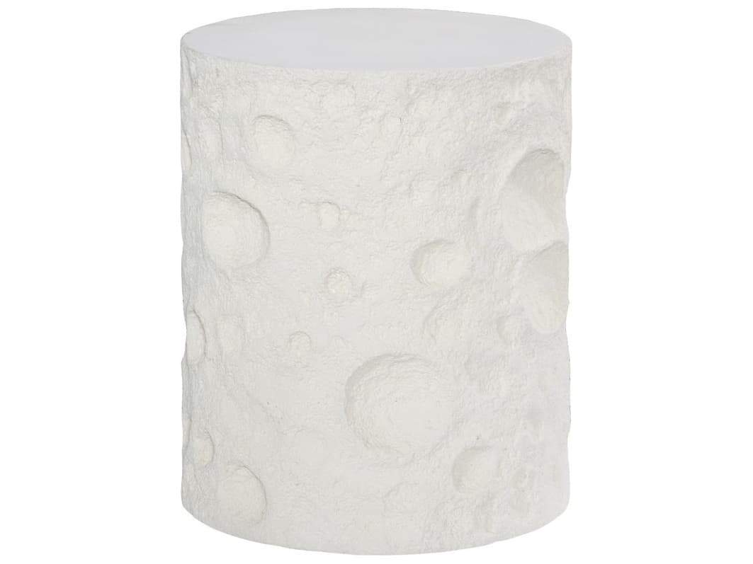 Phillips Collection Round Resin White Stone End Table