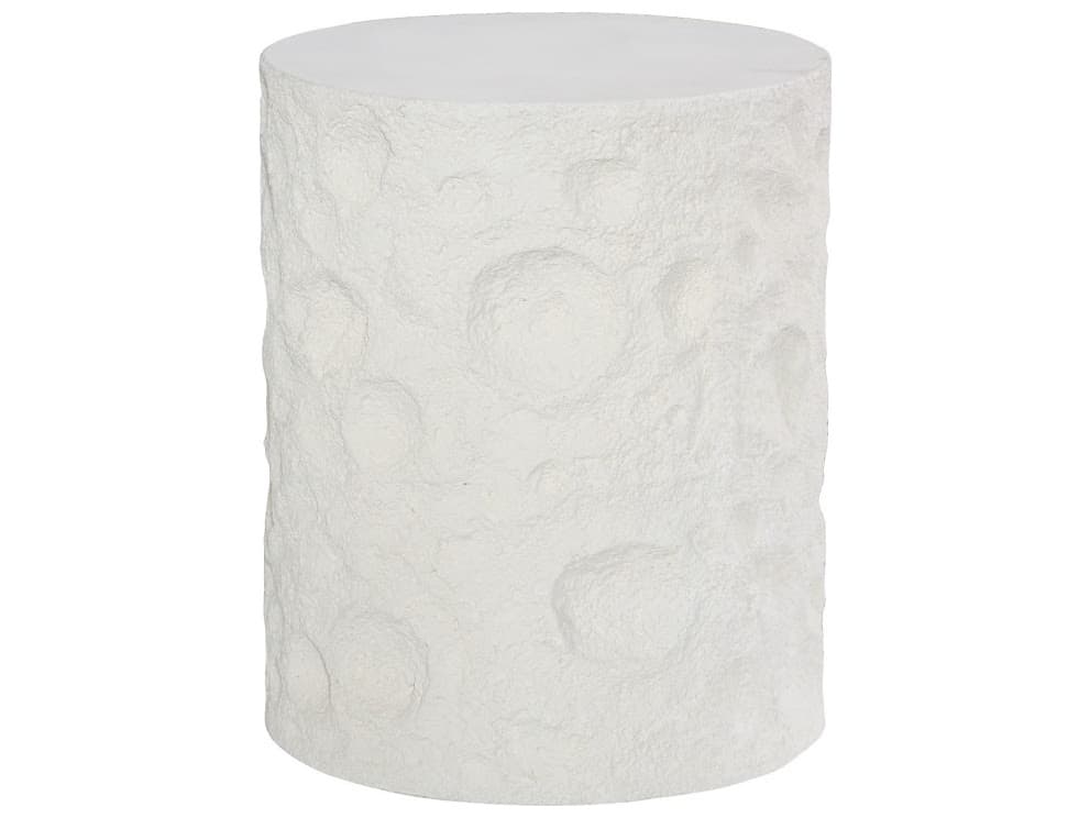 Phillips Collection Round Resin White Stone End Table