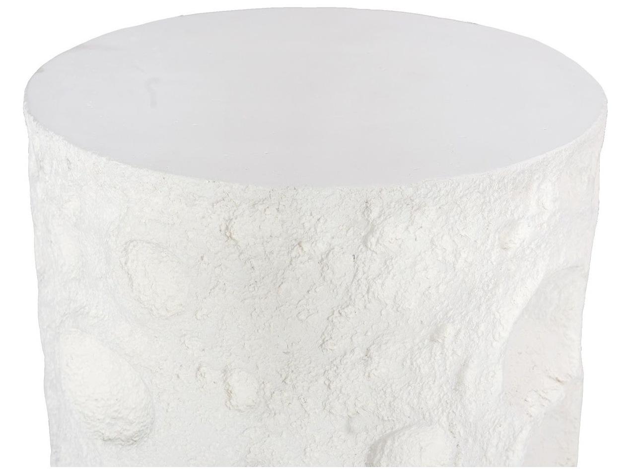 Phillips Collection Round Resin White Stone End Table