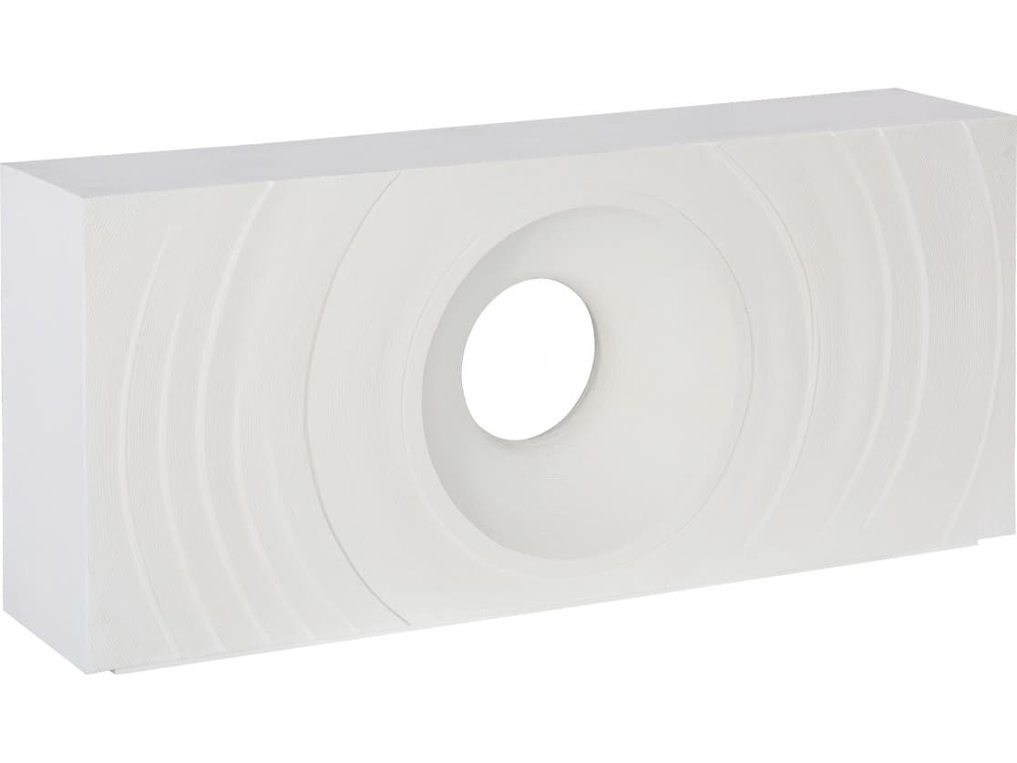 Phillips Collection Rectangular Resin Off White Stone Console Table