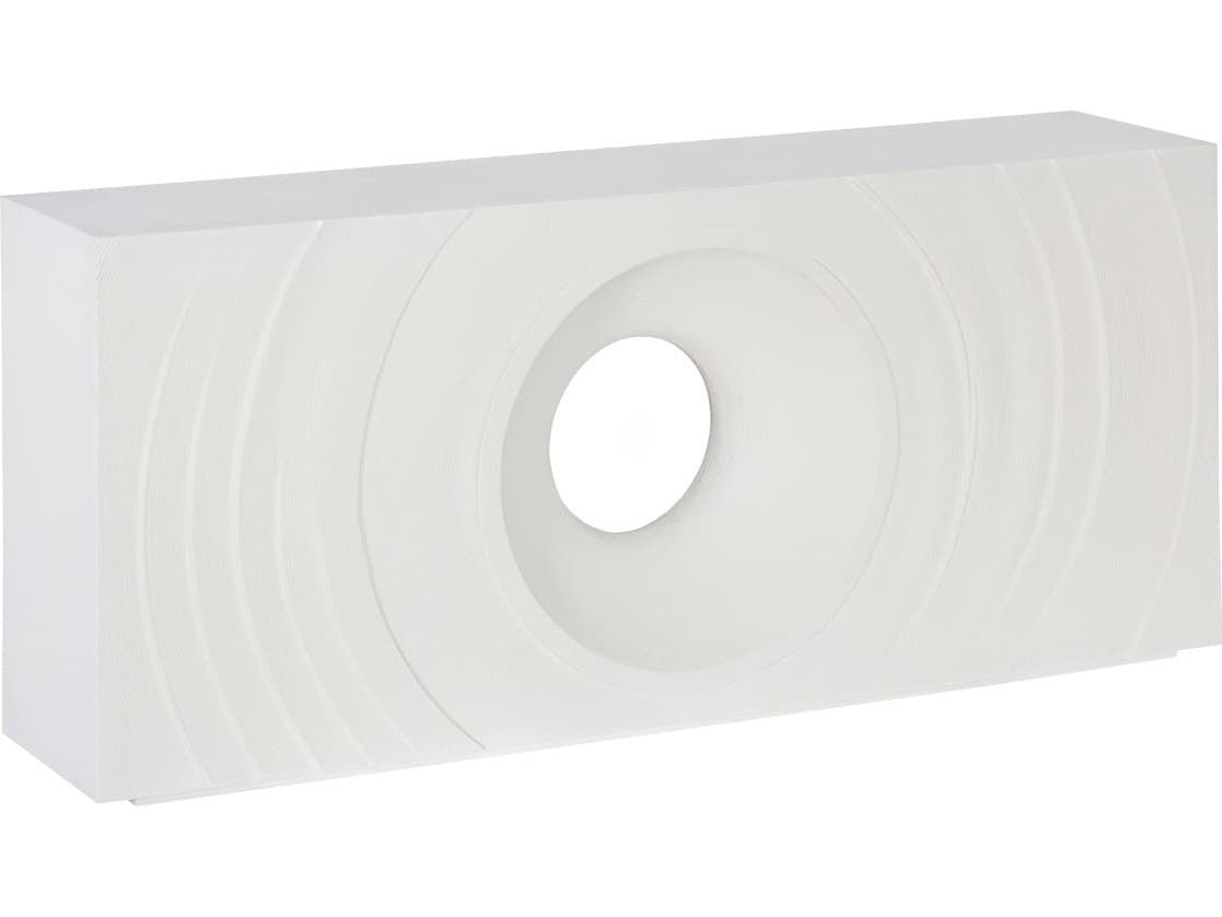 Phillips Collection Rectangular Resin Off White Stone Console Table