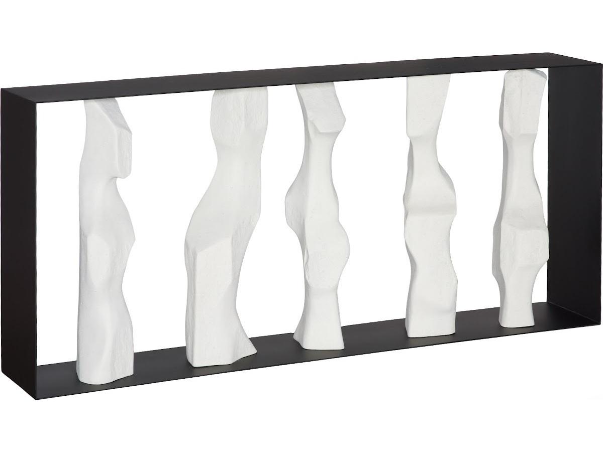 Phillips Collection Rectangular Black Off White Metal Console Table