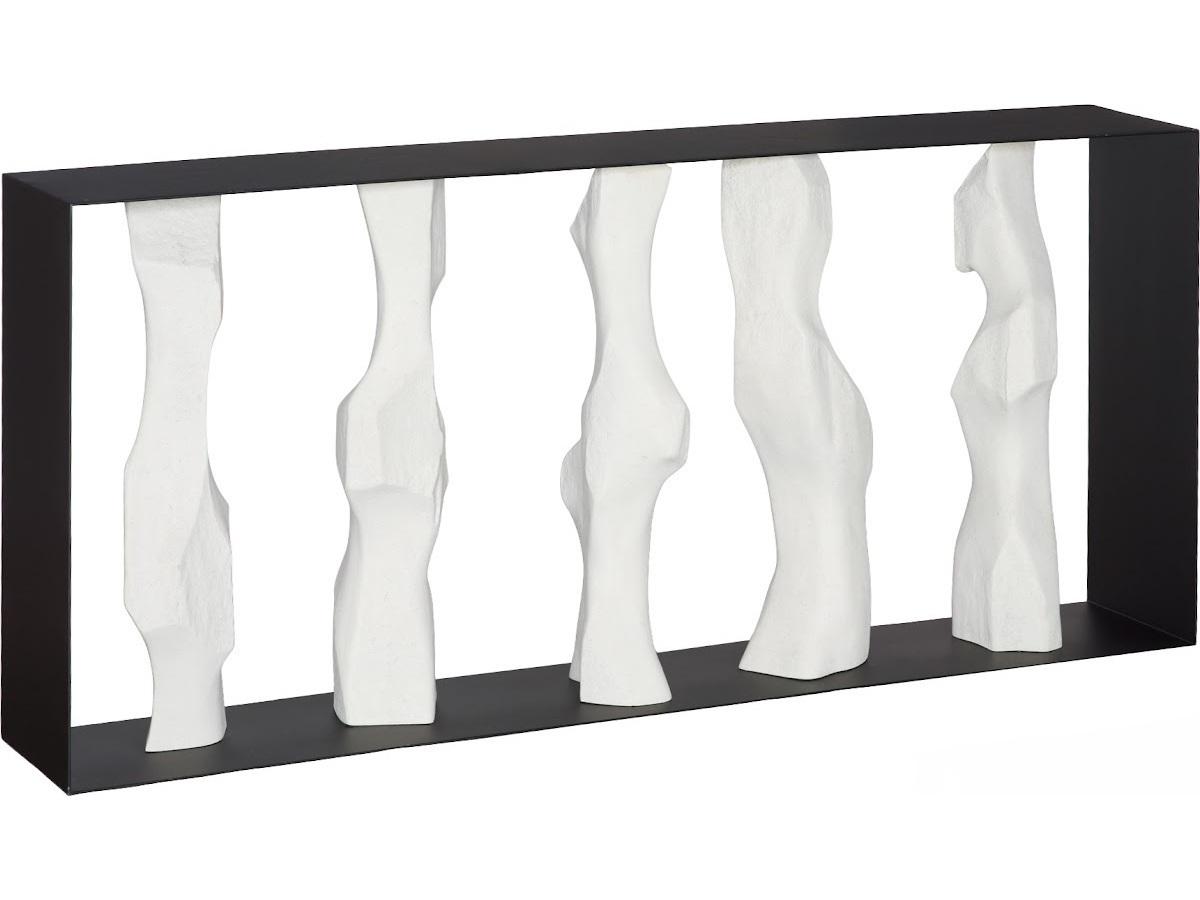 Phillips Collection Rectangular Black Off White Metal Console Table
