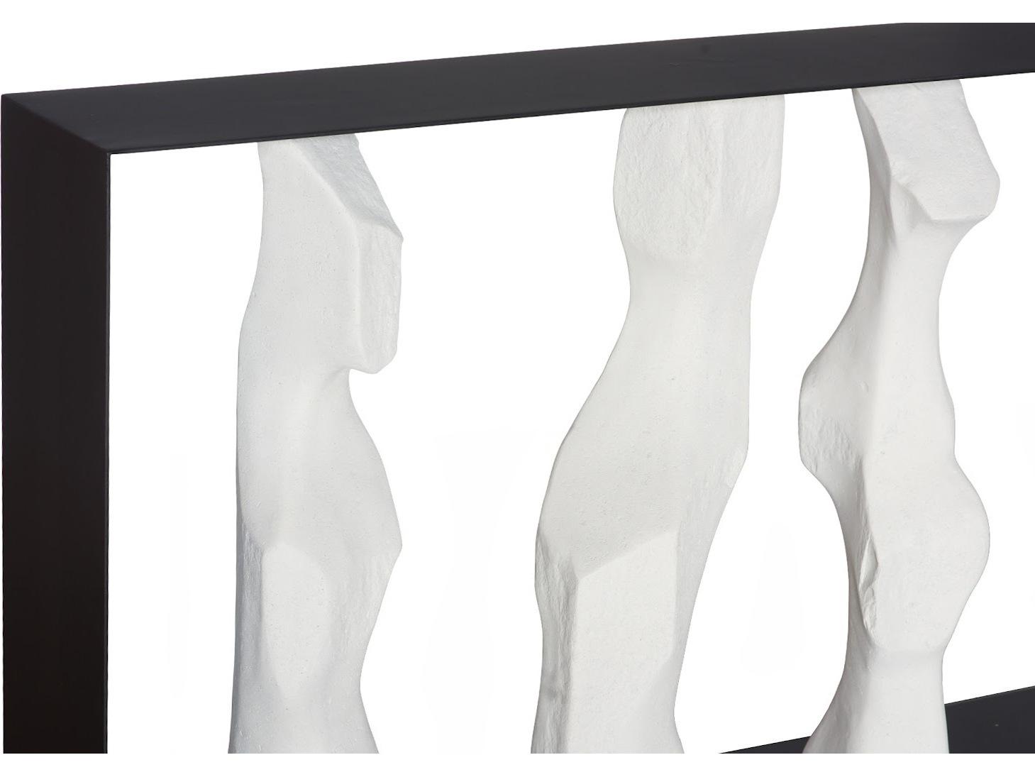 Phillips Collection Rectangular Black Off White Metal Console Table