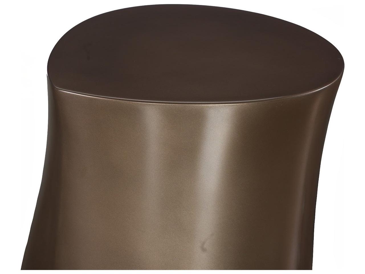 Phillips Collection Round Resin Bronze End Table