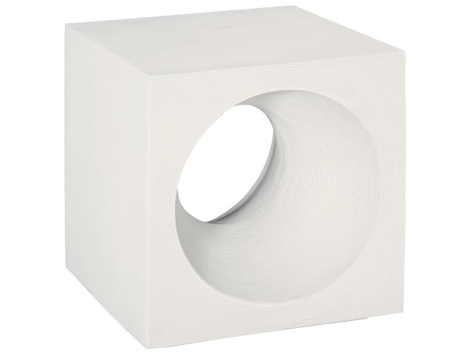 Phillips Collection Square Resin Off White End Table