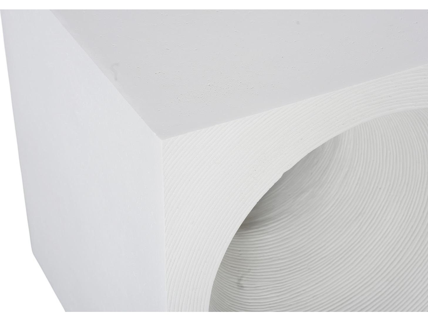 Phillips Collection Square Resin Off White End Table