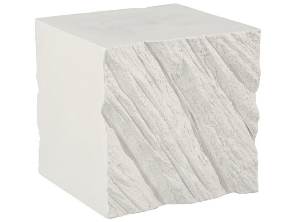 Phillips Collection Square Resin Off White End Table