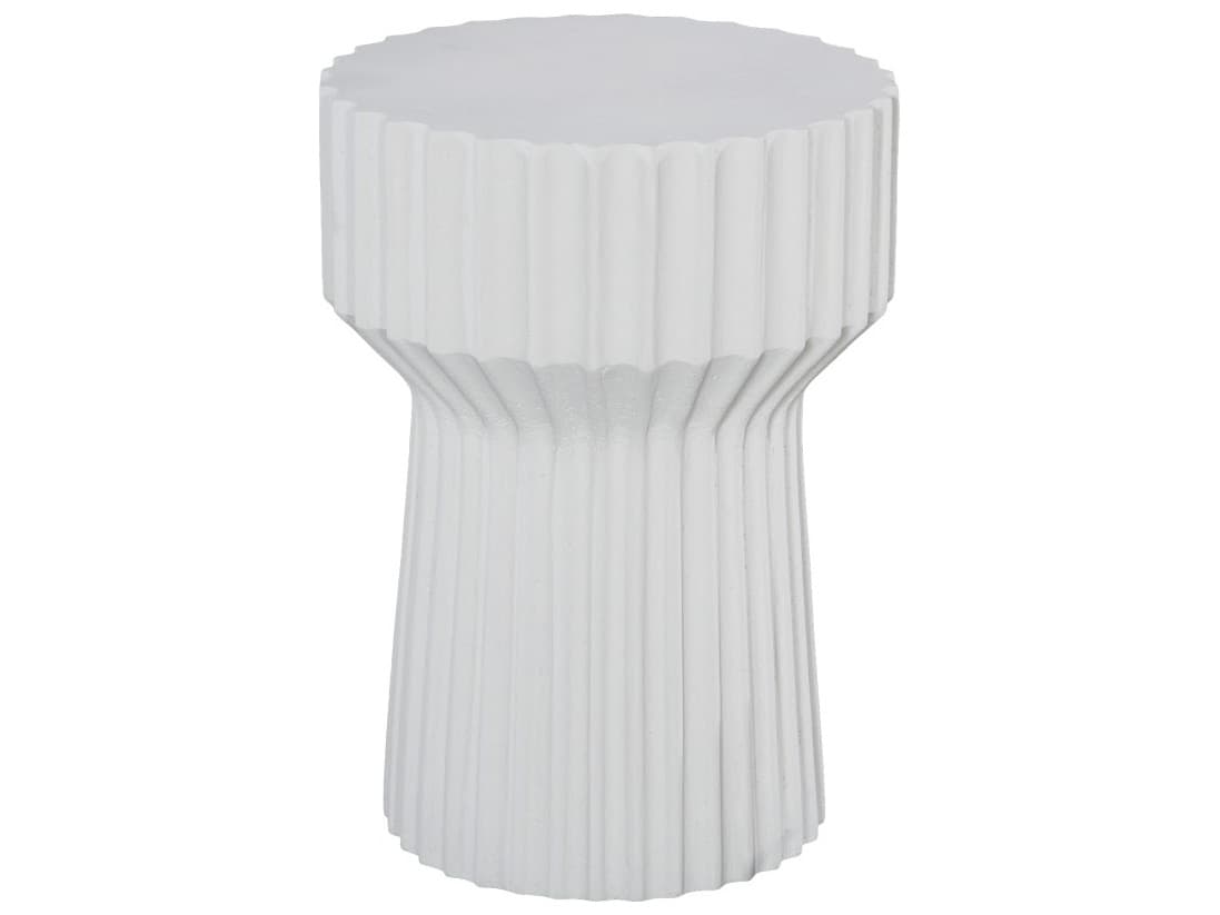 Phillips Collection Round Resin Off White End Table