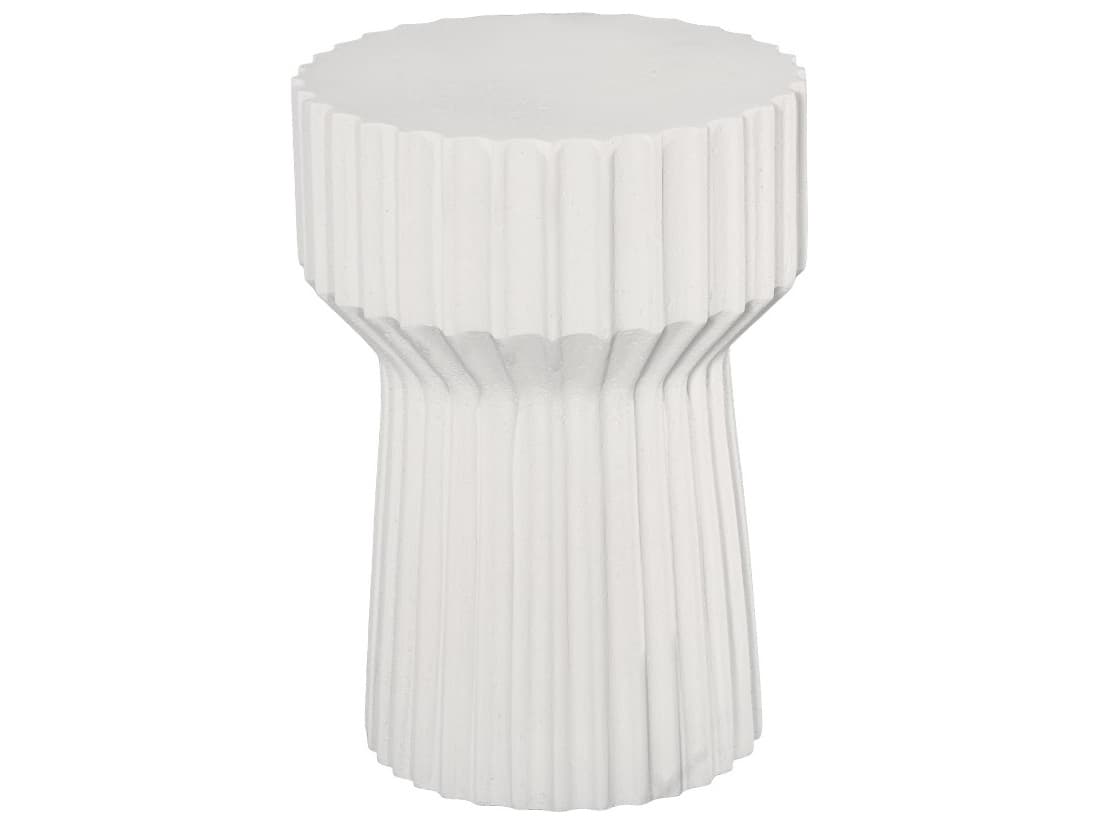 Phillips Collection Round Resin Off White End Table