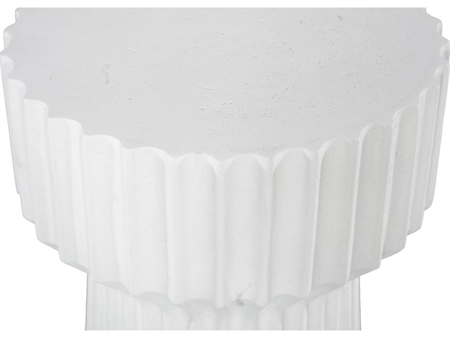 Phillips Collection Round Resin Off White End Table