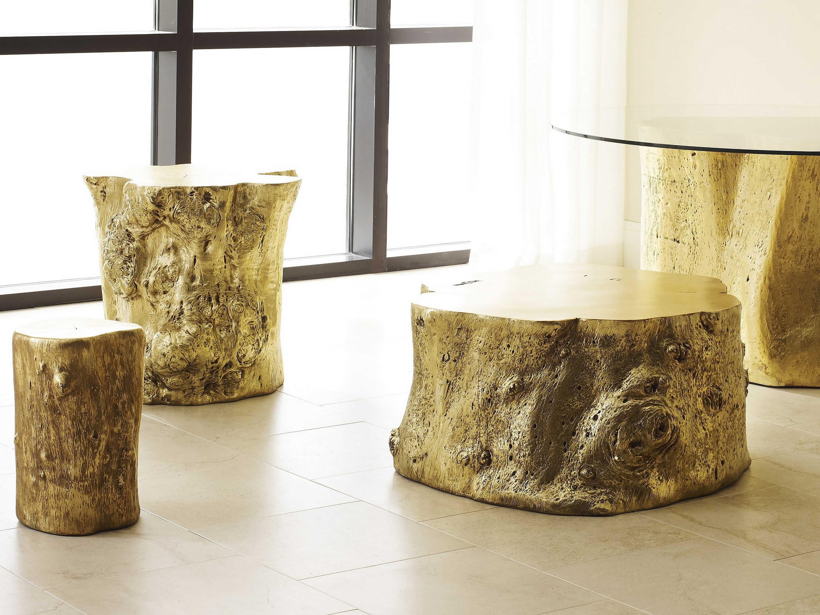 Phillips Collection Log Gold Leaf Accent Stool