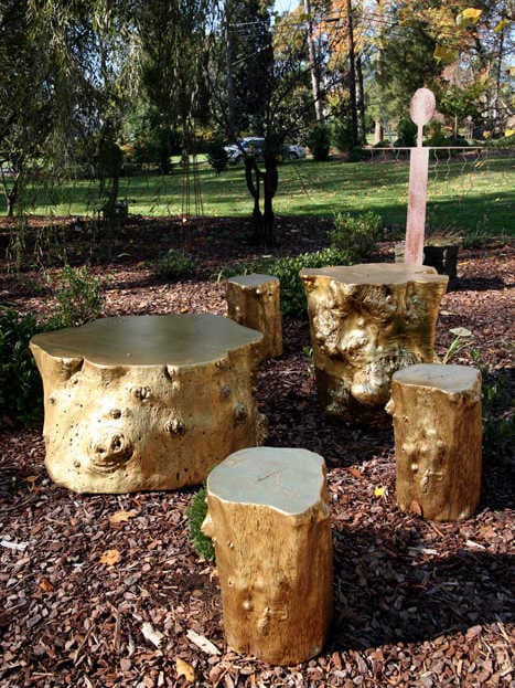 Phillips Collection Log Gold Leaf Accent Stool