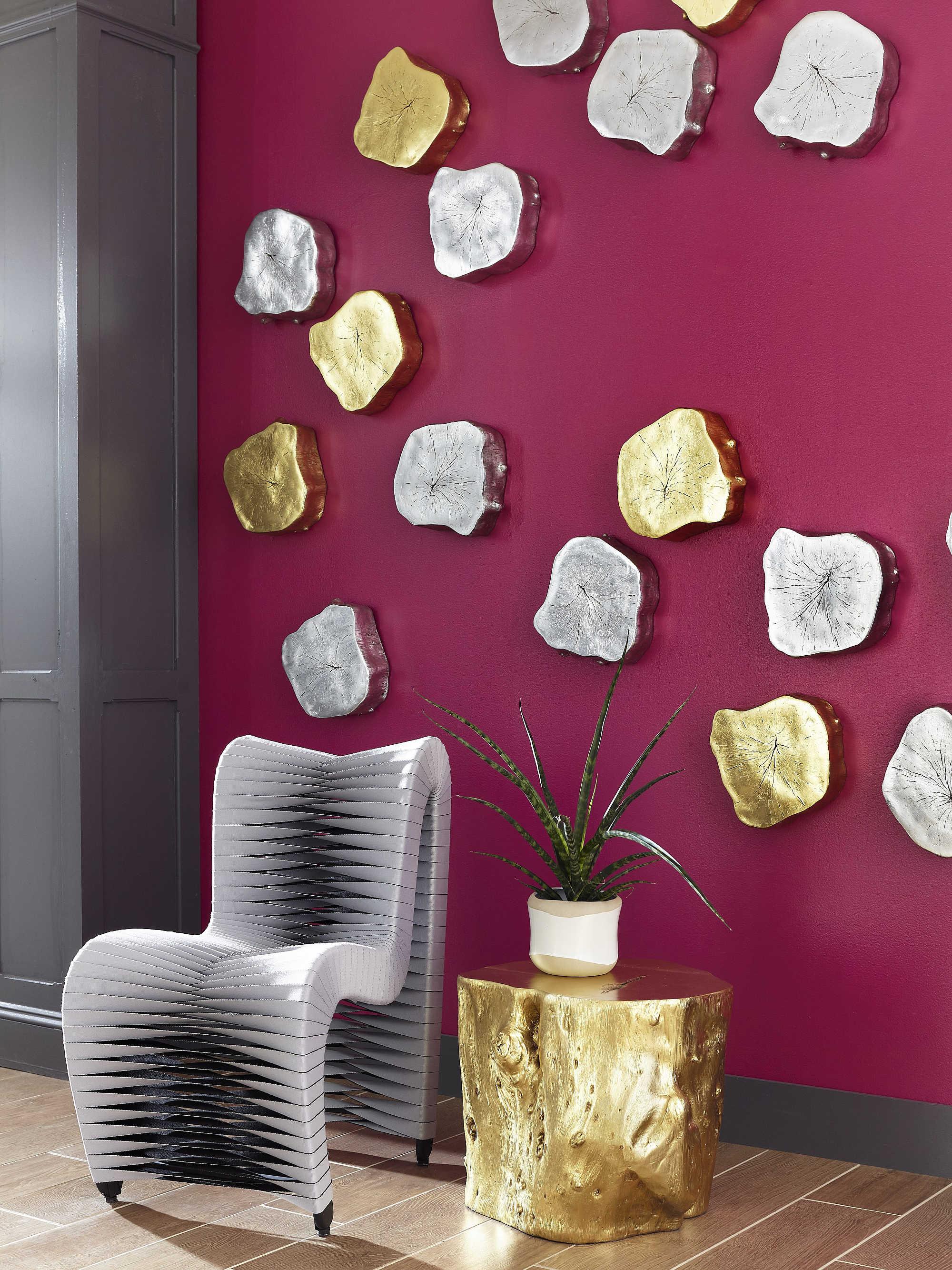 Phillips Collection Log Gold Leaf Accent Stool