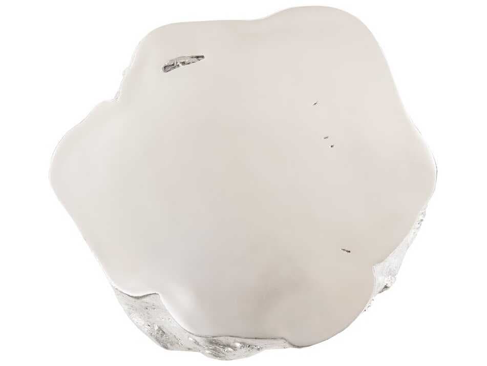 Phillips Collection Log Round Wood Silver Leaf Coffee Table