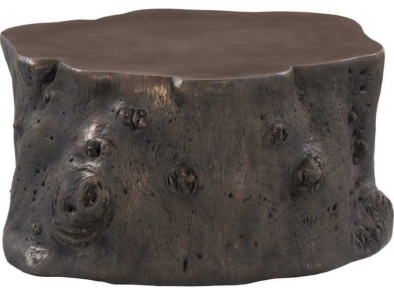 Phillips Collection Log Round Wood Bronze Coffee Table