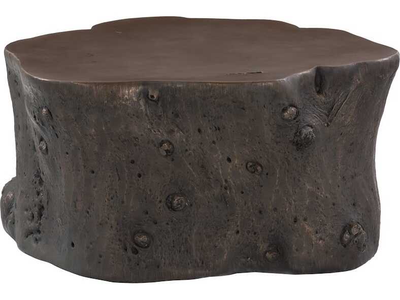 Phillips Collection Log Round Wood Bronze Coffee Table