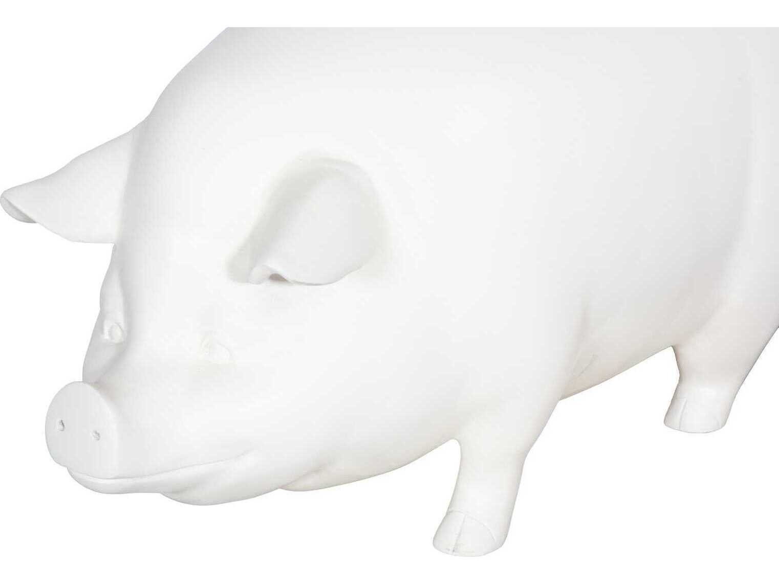 Phillips Collection Off White Pig Sculpture