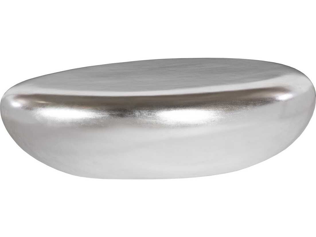 Phillips Collection Oval Resin Silver Leaf Coffee Table