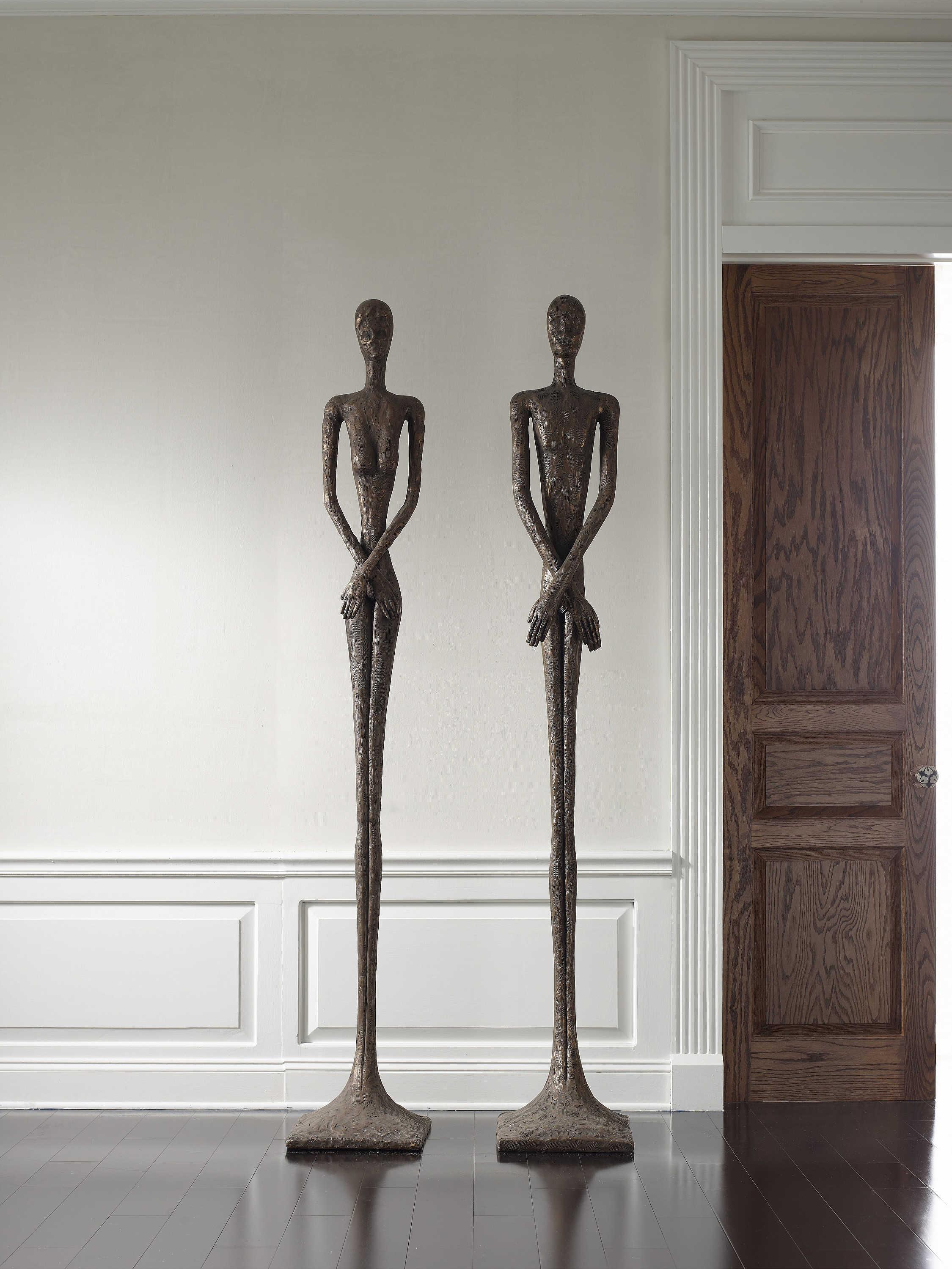 Phillips Collection Outdoor Bronze Skinny Male Sculpture